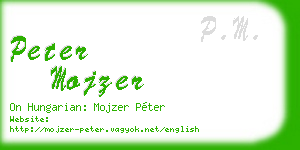 peter mojzer business card